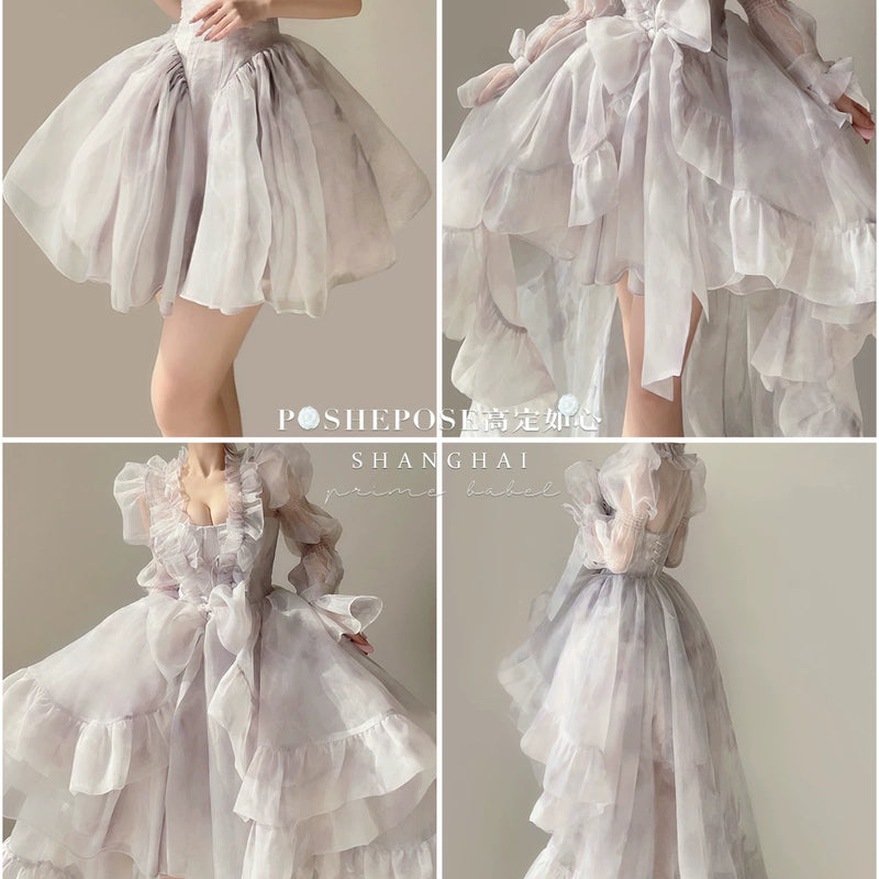 High-end custom-made iris heart thoughts·her lifelong dream jade smoky purple birthday dress