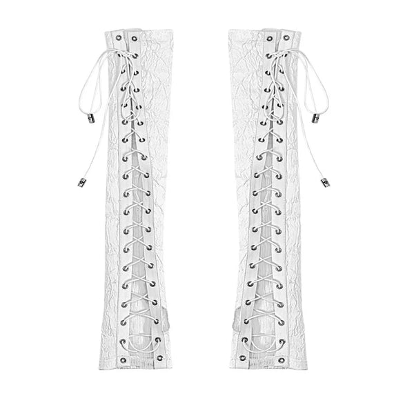 White Gothic Diablo with Jacquard Strap Sleeves Christmas Halloween Sleeves