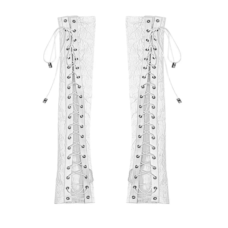 White Gothic Diablo with Jacquard Strap Sleeves Christmas Halloween Sleeves
