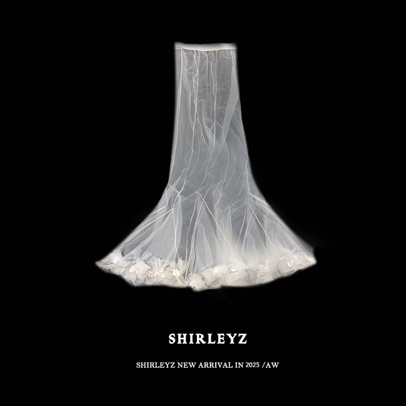 White slim and thin tube top dress split flower fairy long dress