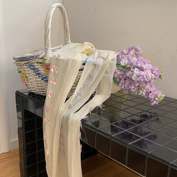 Fashion niche girl pink bow milk white one-piece socks sexy lolita college style stockings