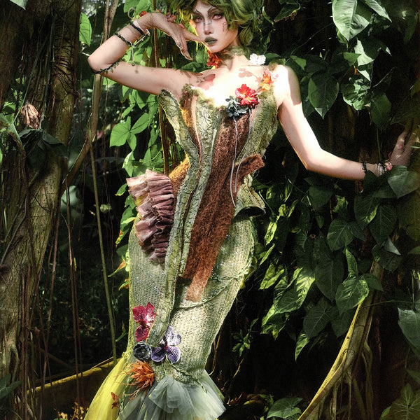 Spirit of the Forest, Elf Wind Forest Flower Mesh Fishtail Dress Dress Half Skirt Christmas