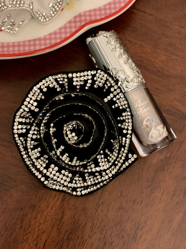 Fashion niche sexy black silk suspenders integrated socks female pure desire wind rose flowers knee high long tube thin