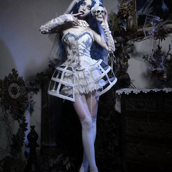 Corset ribbed bustier slip dress - autumn/winter christmas court style vest