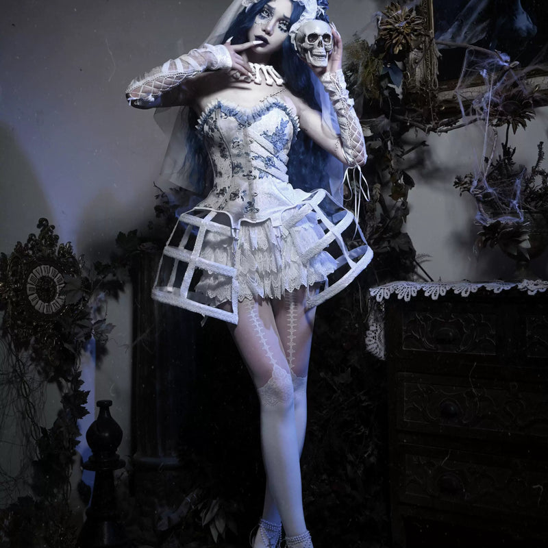 Corset ribbed bustier slip dress - autumn/winter christmas court style vest