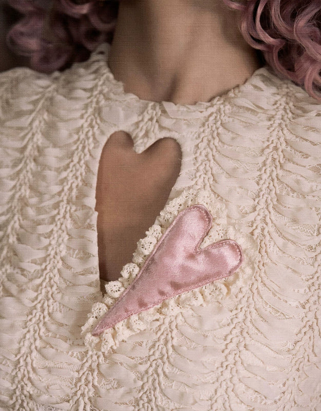 Crew Neck Hollow Elegant Love Vintage Short Lace Top Christmas Halloween Top