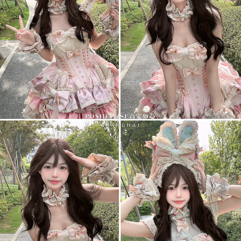 【ribbon dance】reborn edition 【pink bunny】pink cos christmas, halloween princess dress