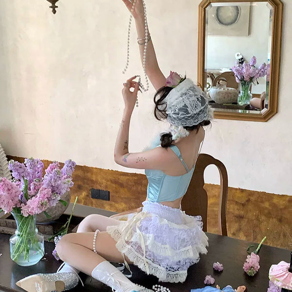 Fashion niche bow cross strap jk ballet white sweet leggings summer mary jean socks