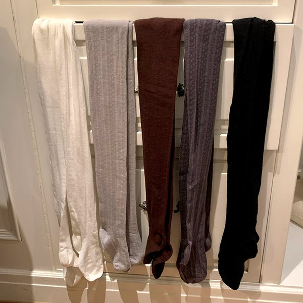 Fashion niche, milky white pantyhose women wear anti-hook silk gray leggings, thin leg stockings