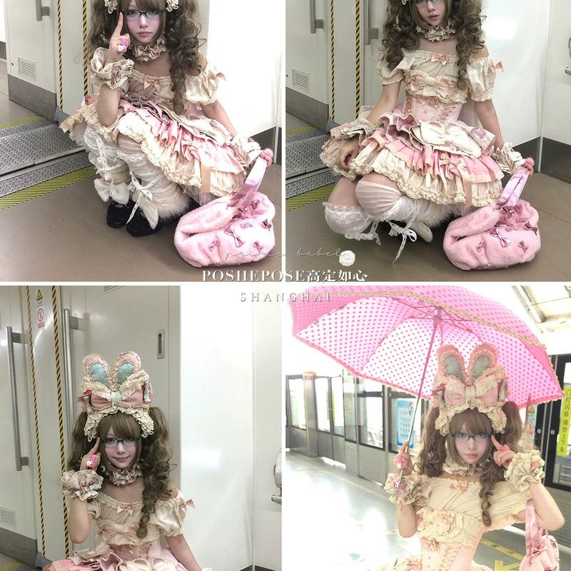 【ribbon dance】reborn edition 【pink bunny】pink cos christmas, halloween princess dress