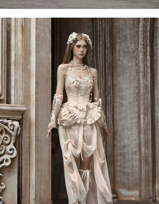 Ballet collection heavy industry classical european style fishbone bustier christmas court vest