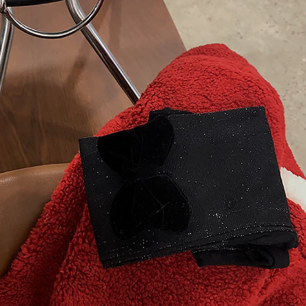 Fashion original niche design pearlescent polka dot black stockings girl bow versatile bare leg socks artifact