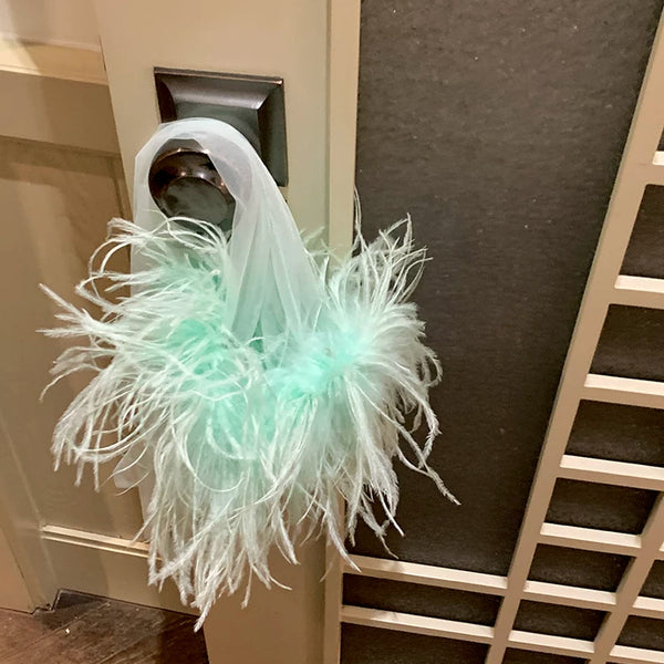 Fashion original fairy beauty feather long yarn gloves photo versatile dress styling accessories gloves can be customized