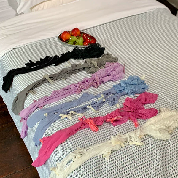 Fashion niche design personality tear catwalk over knee stockings nightclub hottie Lolita high stockings