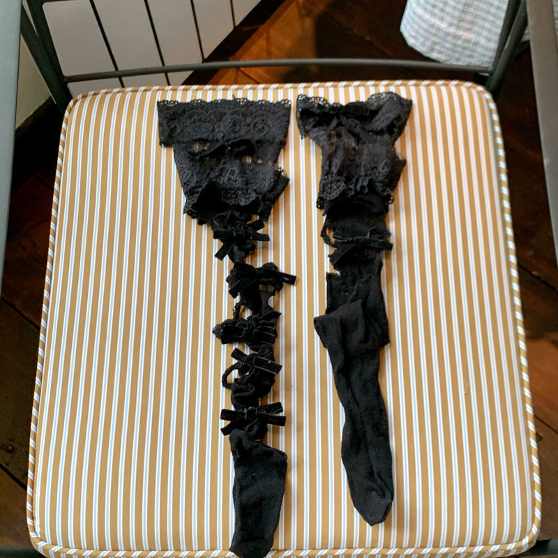 Fashion niche design personality tear catwalk over knee stockings nightclub hottie Lolita high stockings