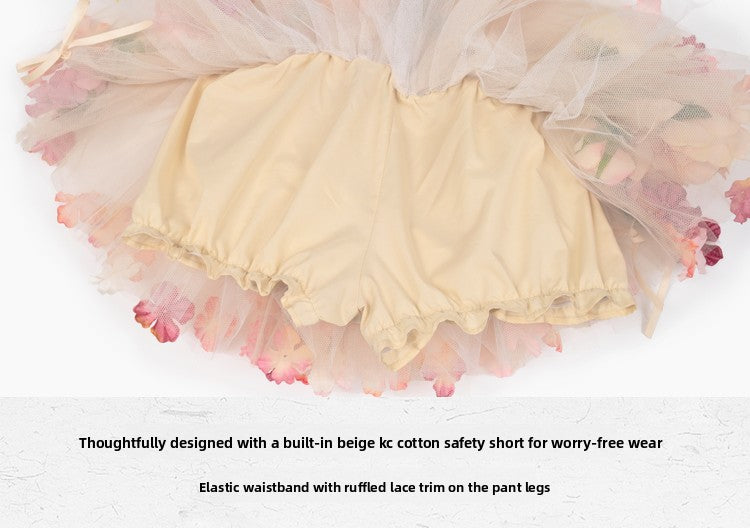 Mori Spirit Flower God Elf Wind Mori Simulation Flower Puff Skirt Support Culottes Christmas