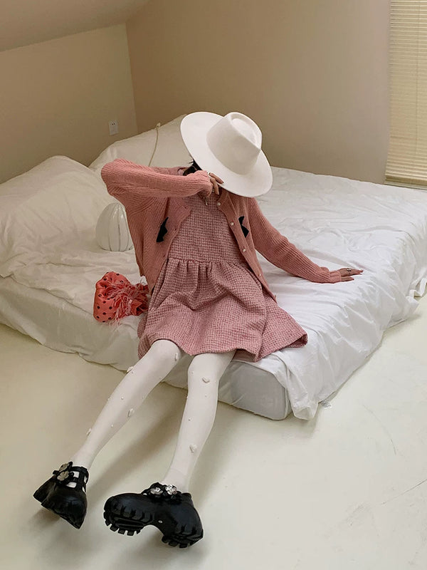 Fashion original niche design pearl love Japanese jk white pantyhose women's milk white leggings