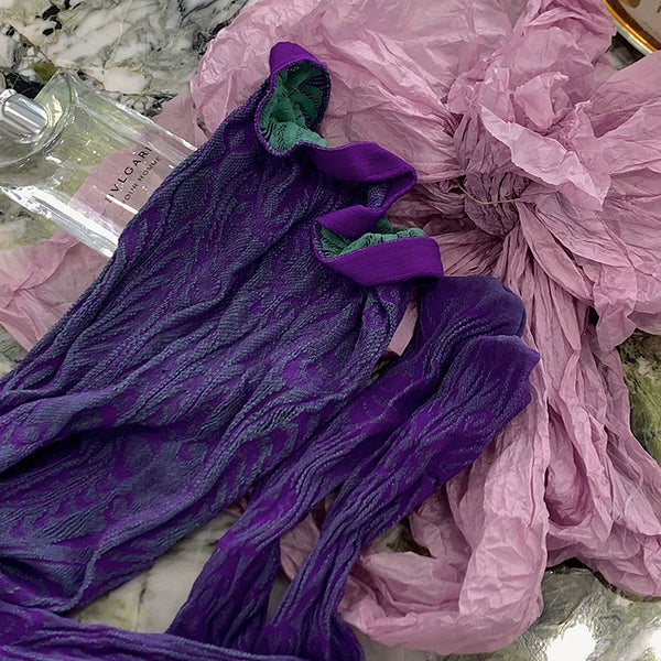 Fashion Custom Edition Hollow Geometric Lace Spider Web Textured Socks Silk Spice Girls Millennium Niche One-Piece Socks