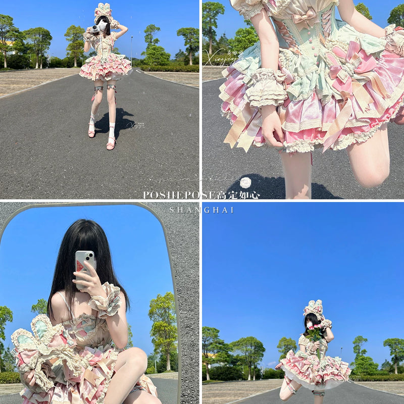 【ribbon dance】reborn edition 【pink bunny】pink cos christmas, halloween princess dress