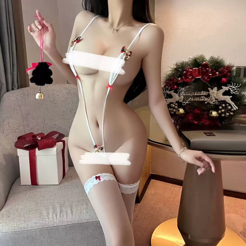 Peach House, Late Night Bells Ring * Christmas Robe Sexy onesie Women's Three-Point Spice Girls Bikini Set New
