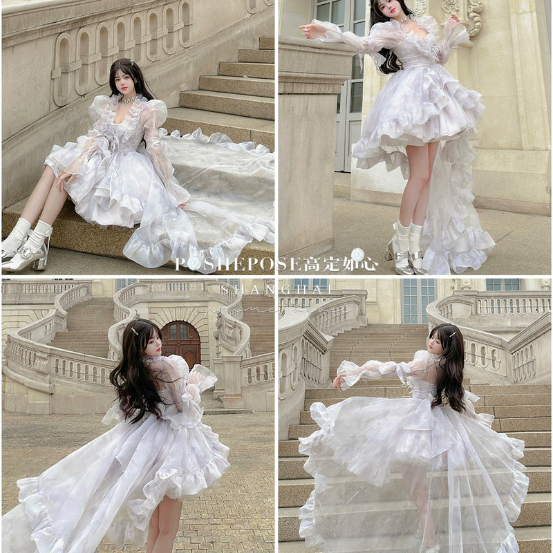 High-end custom-made iris heart thoughts·her lifelong dream jade smoky purple birthday dress