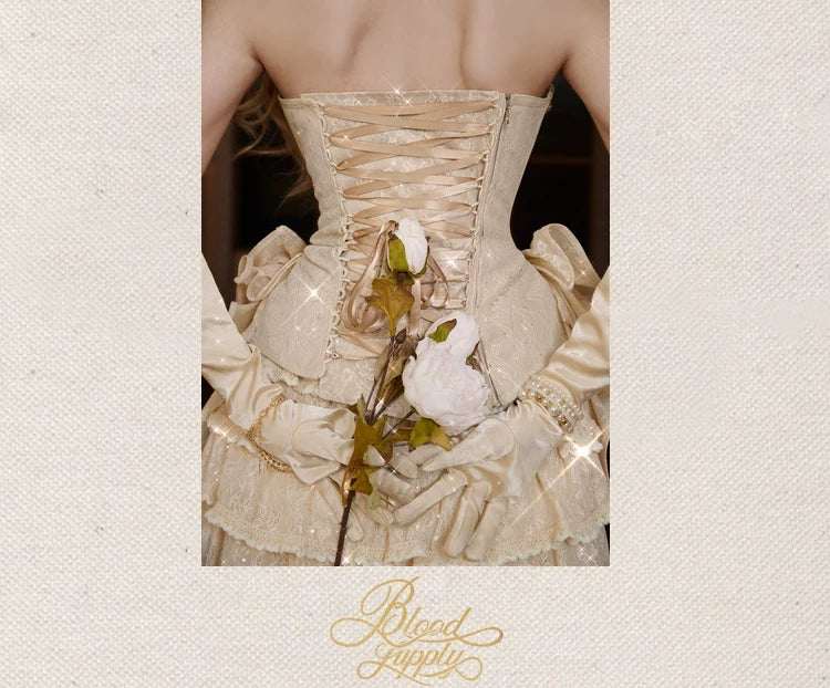 Flash Diamond Fishbone Dinner Dress Corset Dress Christmas Winter