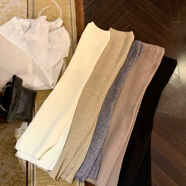 Fashion knee socks cover women's autumn and winter knitted leg cover Y2K slightly stretched and thin winter warm high pile socks