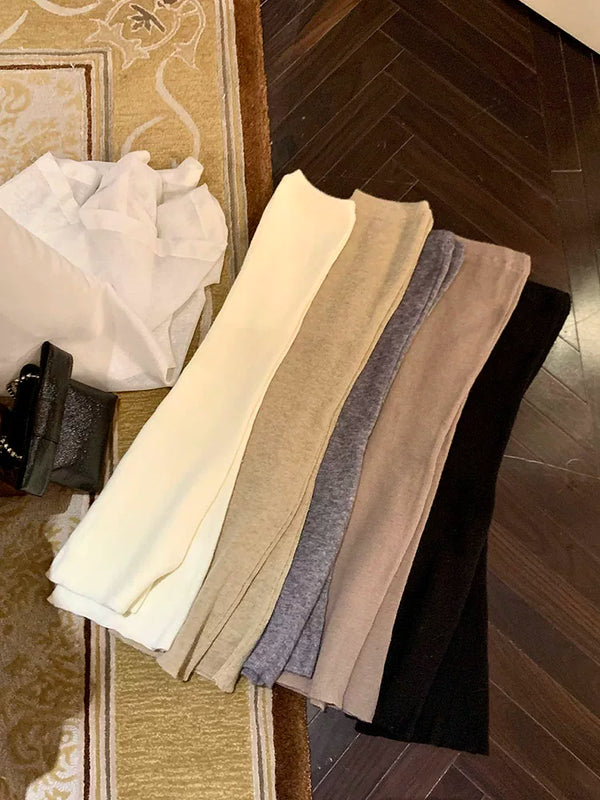 Fashion knee socks cover women's autumn and winter knitted leg cover Y2K slightly stretched and thin winter warm high pile socks