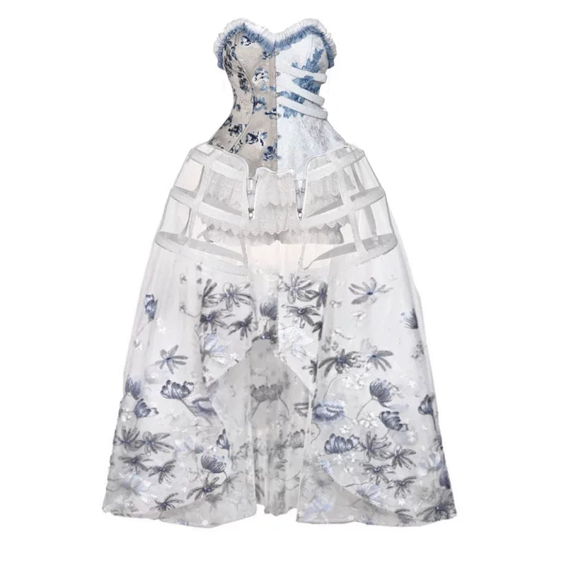 Corset ribbed bustier slip dress - autumn/winter christmas court style vest