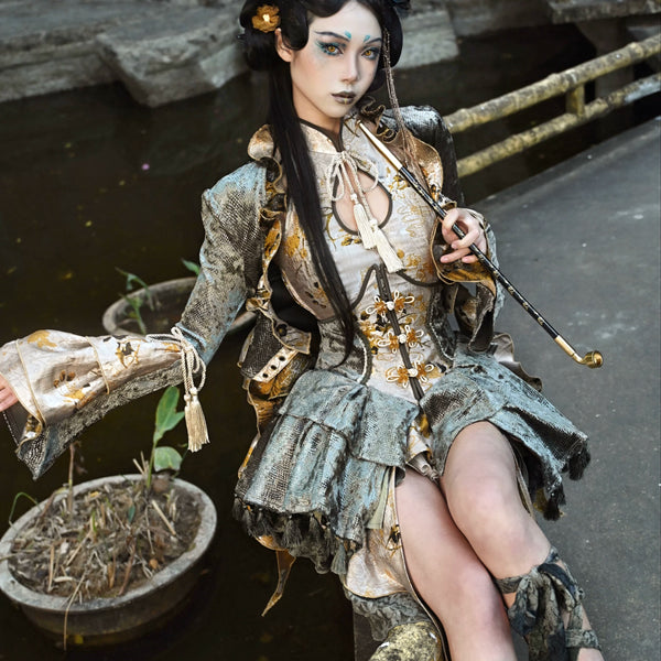 Spring Dragon Festival New Chinese Style Tassel Lace Snake Pattern Short Jacket Cardigan Christmas