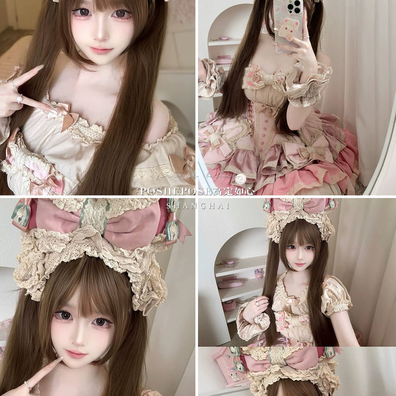 【ribbon dance】reborn edition 【pink bunny】pink cos christmas, halloween princess dress