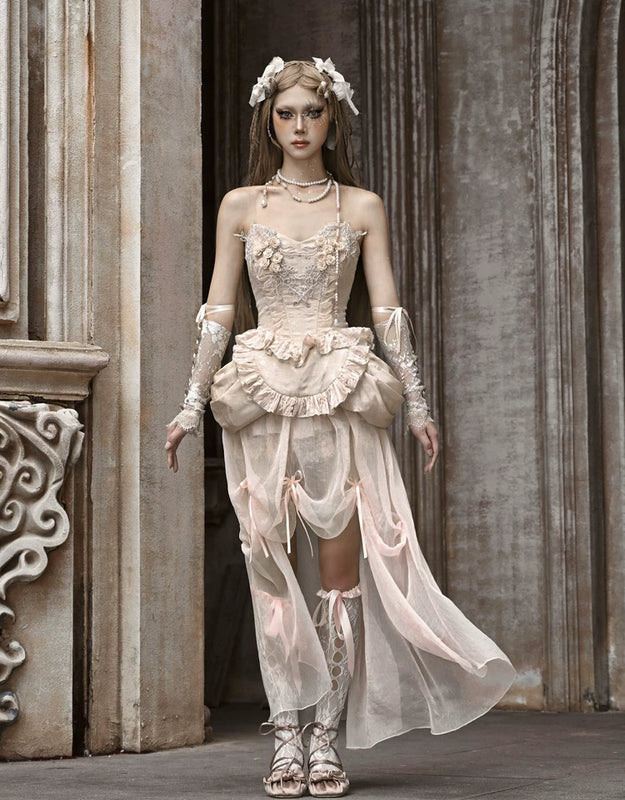 Ballet collection heavy industry classical european style fishbone bustier christmas court vest