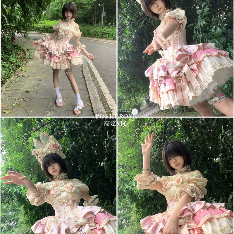 【ribbon dance】reborn edition 【pink bunny】pink cos christmas, halloween princess dress