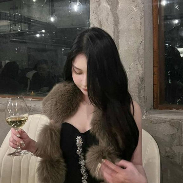 Pure desire Mao Mao warm scarf fur scarf French noble temperament thickened neck protection fur collar large scarf thousand gold wind