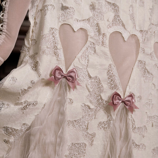 Original ◆ Eros poem box, pure cotton love bow hollow suspender dress Christmas