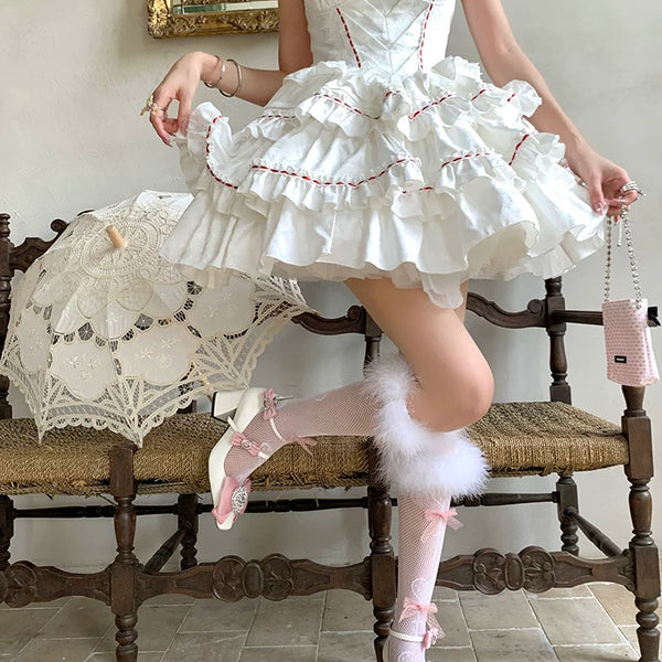 Fashion niche Japanese hollow tube socks Mao Mao, lace bow Lolita black sexy mesh socks