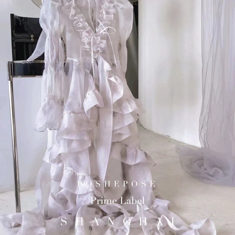 High-end custom-made iris heart thoughts·her lifelong dream jade smoky purple birthday dress