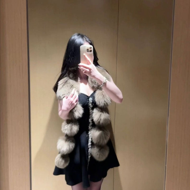 Pure desire Mao Mao warm scarf fur scarf French noble temperament thickened neck protection fur collar large scarf thousand gold wind