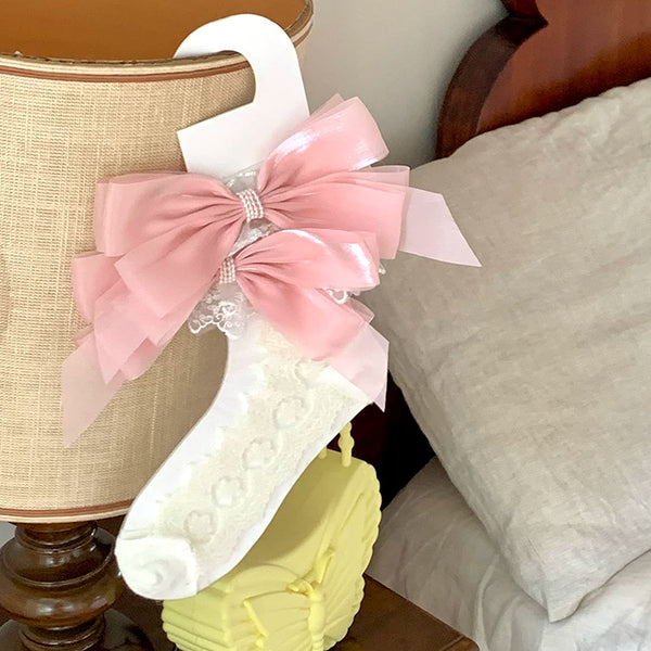 Fashion niche Lolita Princess Lolita Bow Vintage Lace Fairy Socks Glass Silk Short Socks