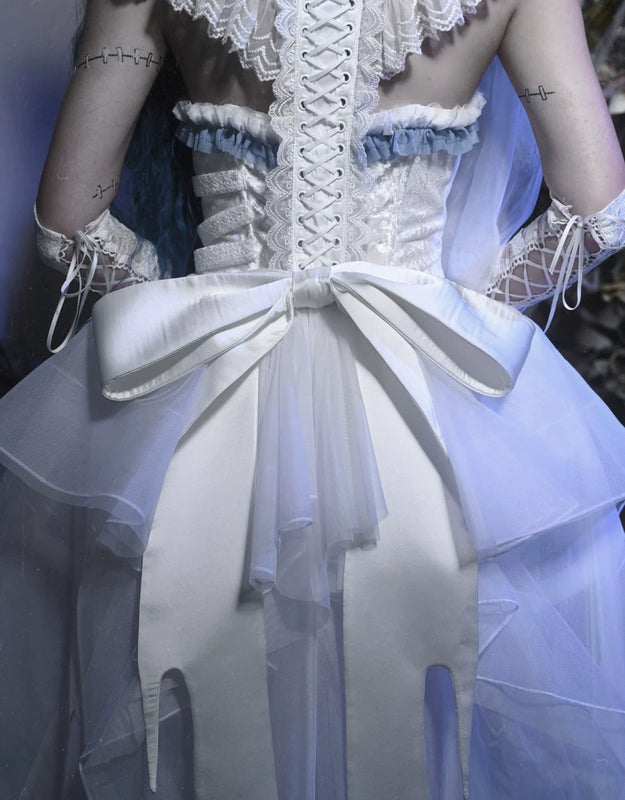 Special ribbed lace chiffon tailored bolero top - christmas edition