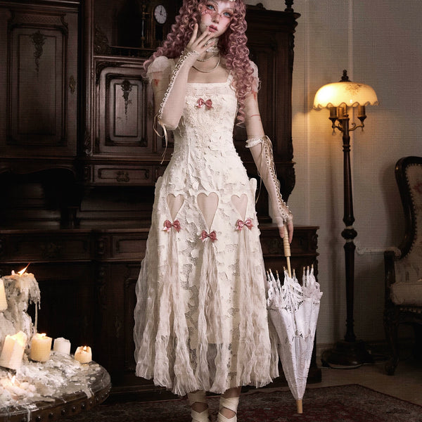 Original ◆ Eros poem box, pure cotton love bow hollow suspender dress Christmas