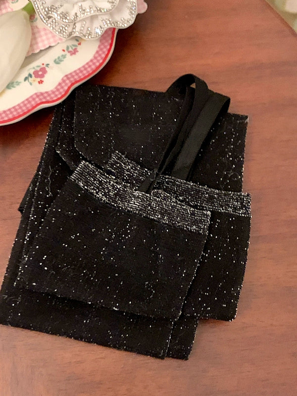 Fashion niche sexy black silk suspenders integrated socks female pure desire wind rose flowers knee high long tube thin