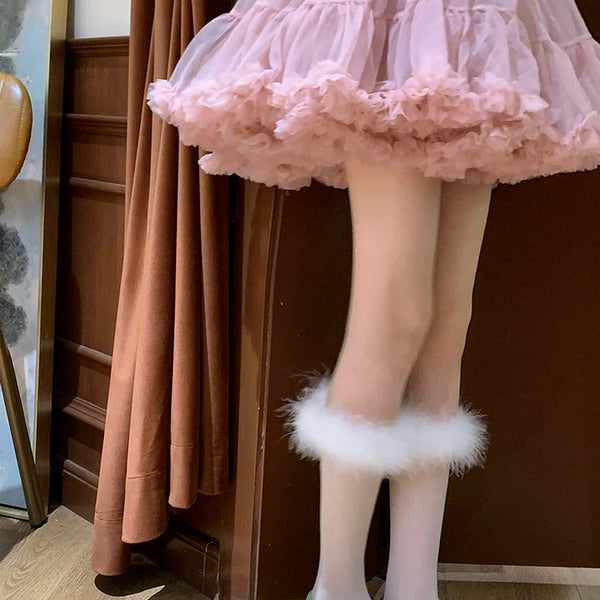 Fashion original design, spring short socks Spice girl fluffy socks medium tube socks Sweet girl college style white