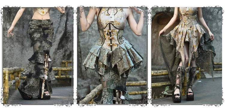 New chinese style tassel jacquard tassel scale pattern waist girdle christmas