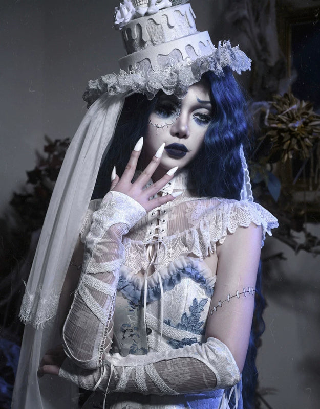 Special ribbed lace chiffon tailored bolero top - christmas edition