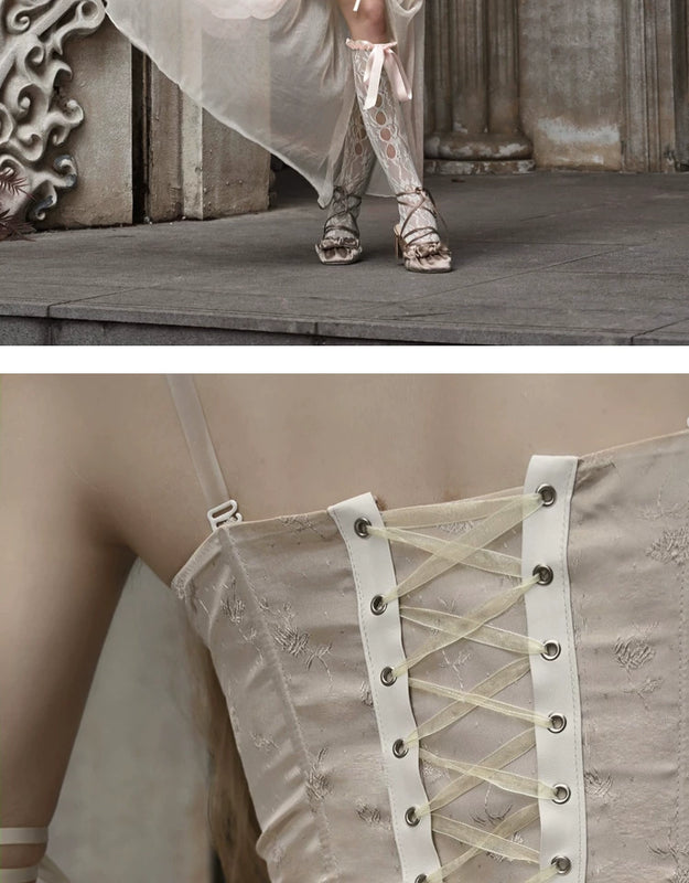 Ballet collection heavy industry classical european style fishbone bustier christmas court vest