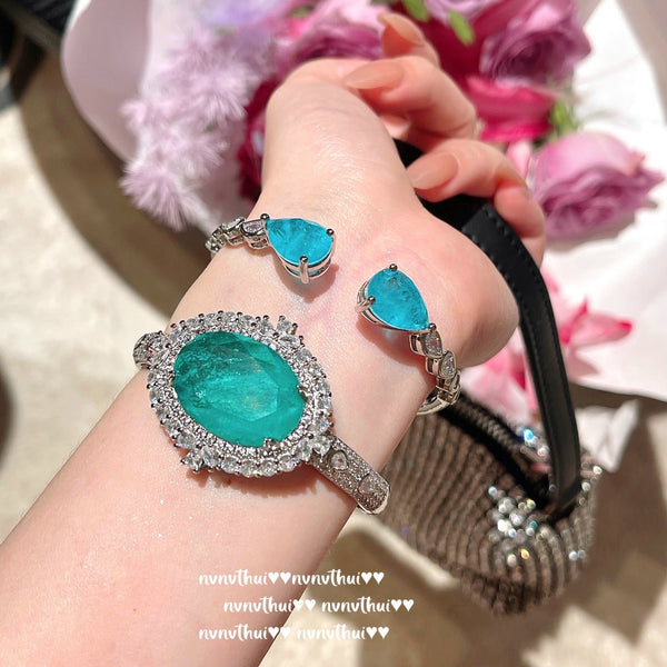 Vintage Palace Parra Pigeon Egg Bracelet Sea Blue Water Drop Bracelet
