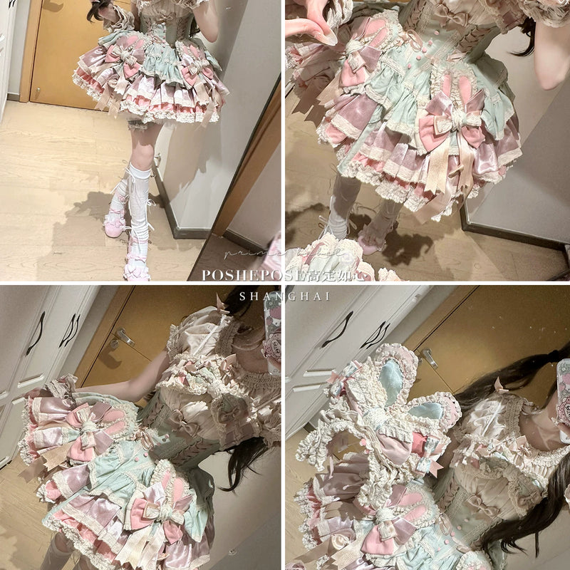 【ribbon dance】reborn edition 【pink bunny】pink cos christmas, halloween princess dress