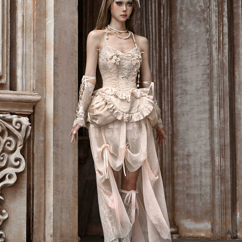 Ballet collection heavy industry classical european style fishbone bustier christmas court vest