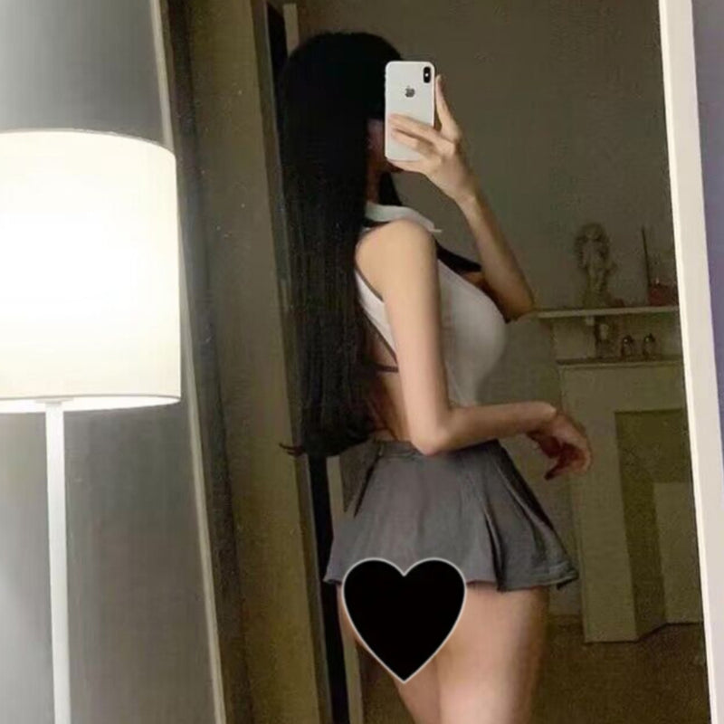 Hot girl sexy pure desire college style age reducing bow JK short skirt color blocking seductive uniform pleated tea break skirt summer
